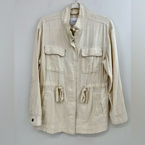 Old Navy Linen Safari Jacket Small - Picture 2 of 8